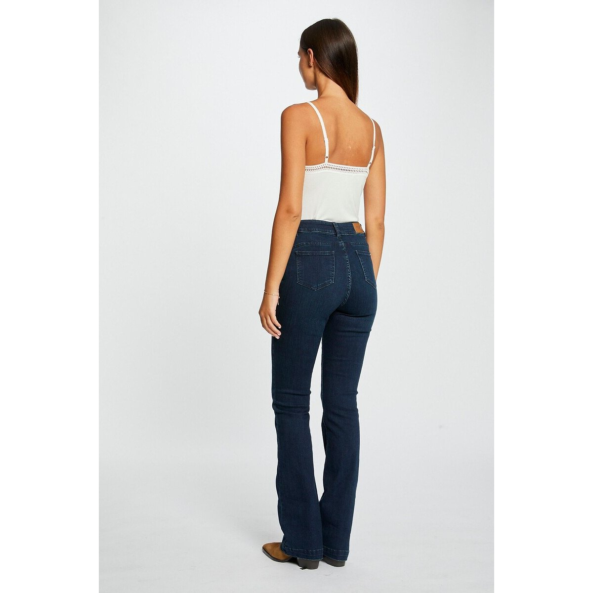 Top scollo a V pizzo bianco, MORGAN