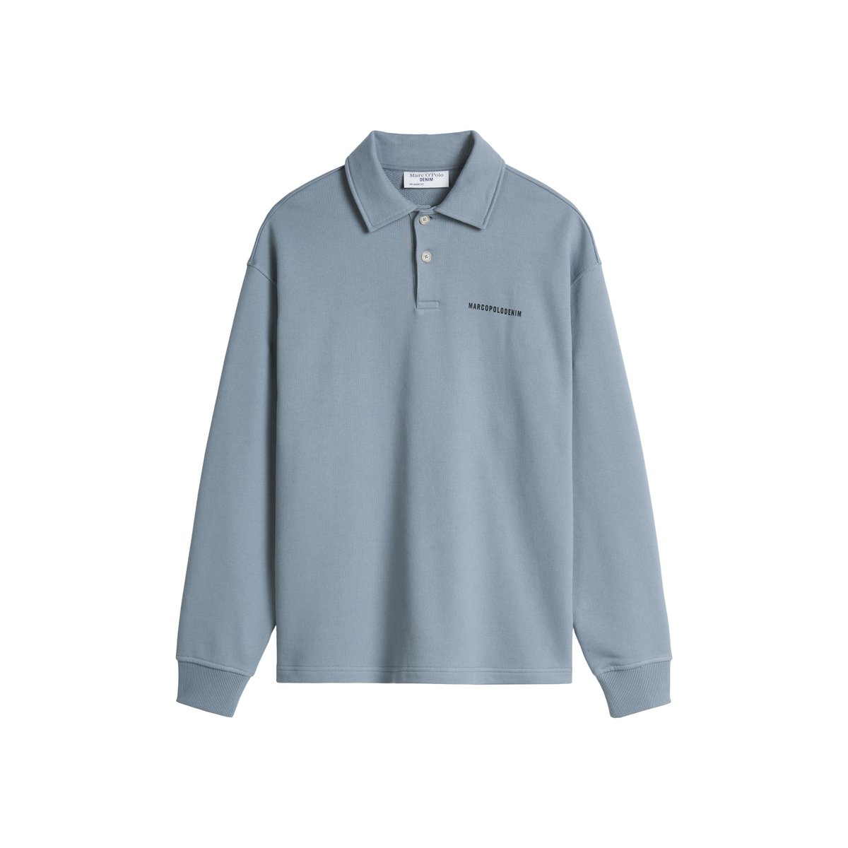 Sweat-shirt polo coupe décontractée en pur coton biologique gris, MARC O’POLO DENIM