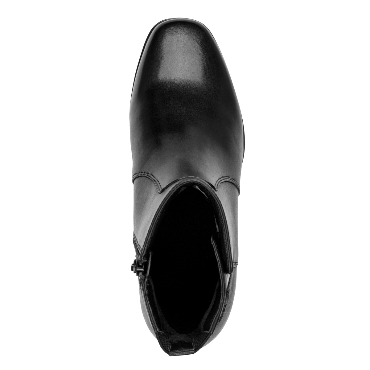 Bottine en cuir noir, TAMARIS