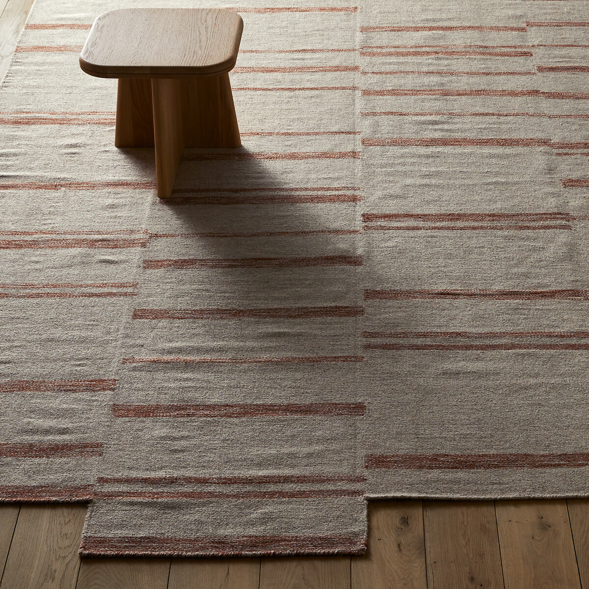 XL-Teppich Abriel, Wolle, handgewebt natur/terrakotta, AM.PM