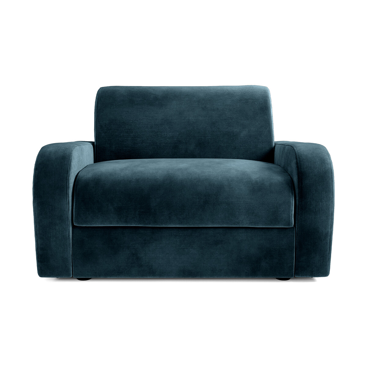Jay-Be® Deco Luxe Velvet Snuggle Chair Sofa Bed with Deep Sprung Mattress airforce blue, JAY-BE