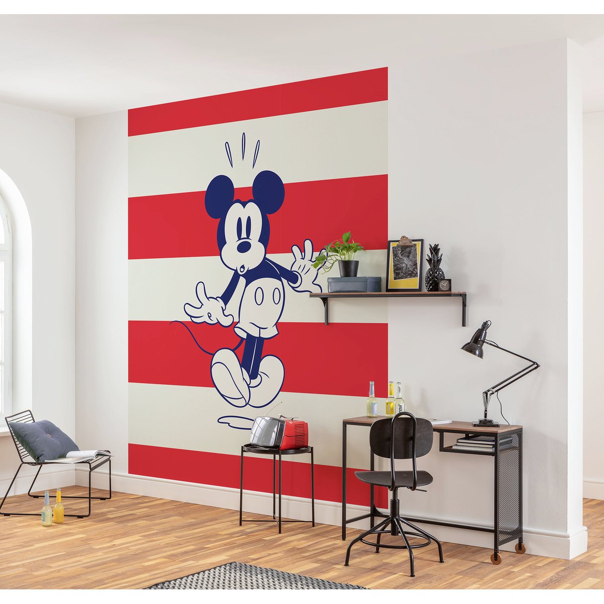 Papier peint Komar - Mickey Vibrant - 200 x 250 cm rouge, HEXOA