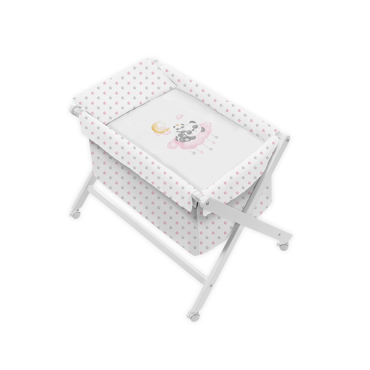 Berceau en X Panda Nuage Rose couleur unique, INTERBABY