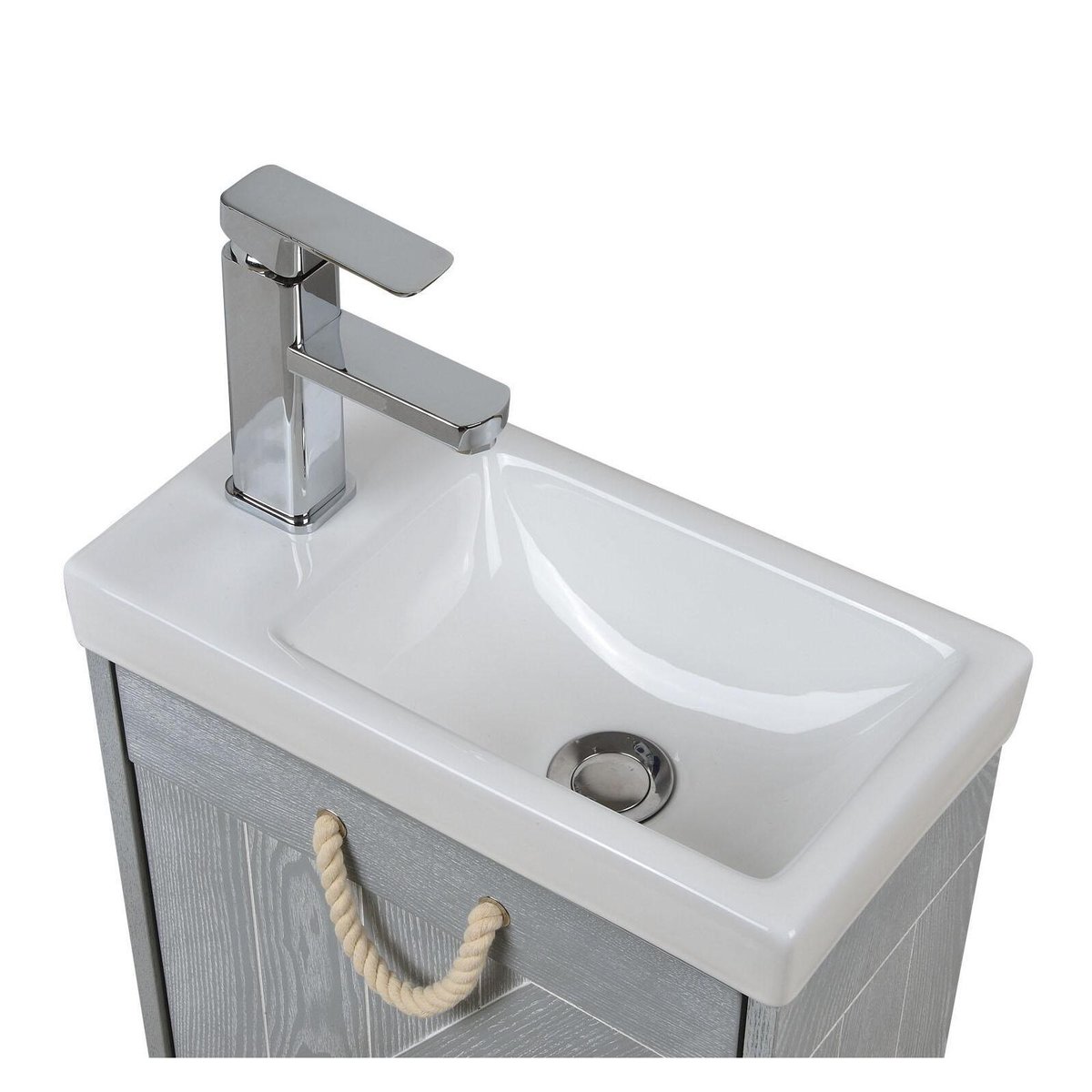 Meuble lave-mains + robinet MISTRAL gris patiné, MOB IN
