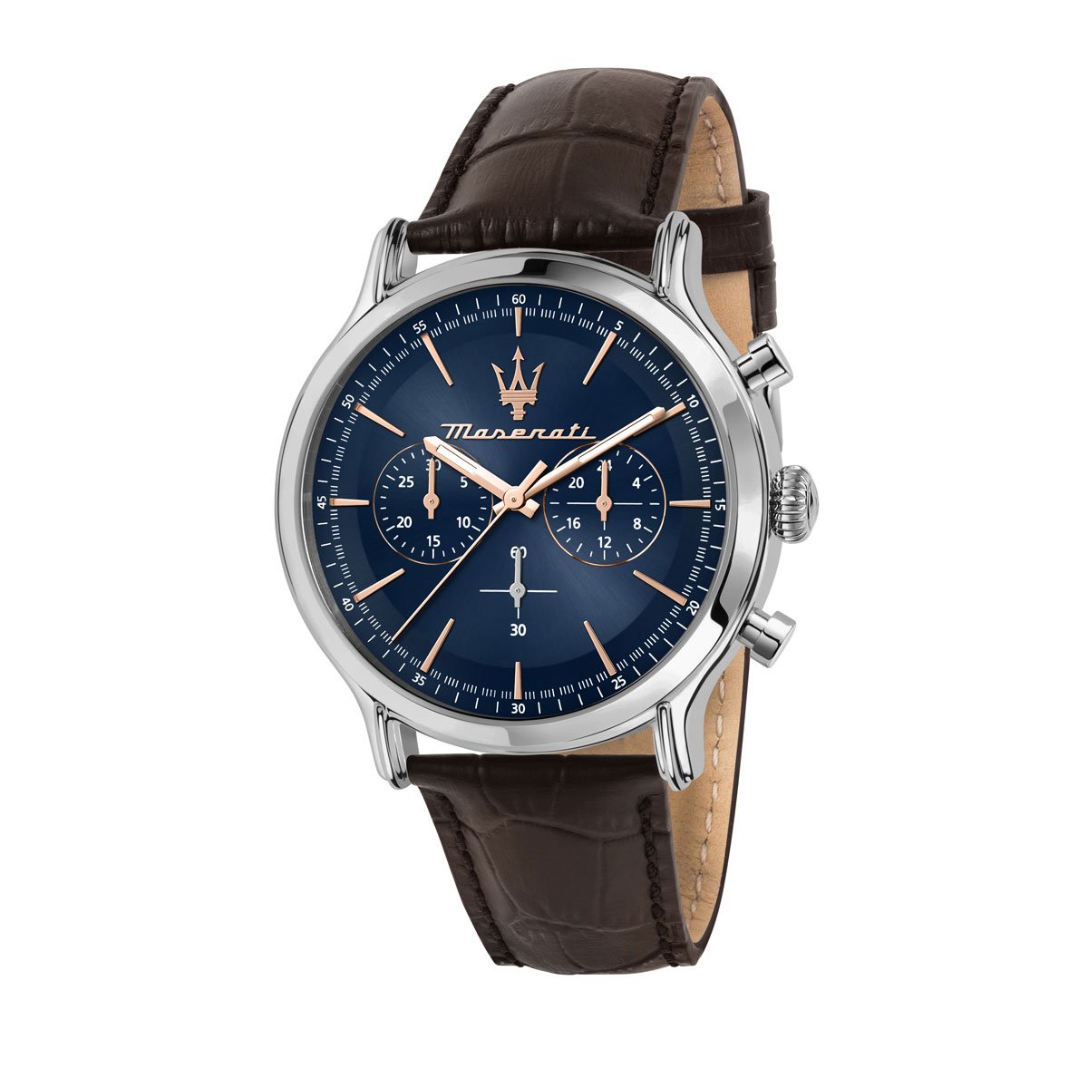 Montre Analogique  EPOCA argenté bleu marron, MASERATI