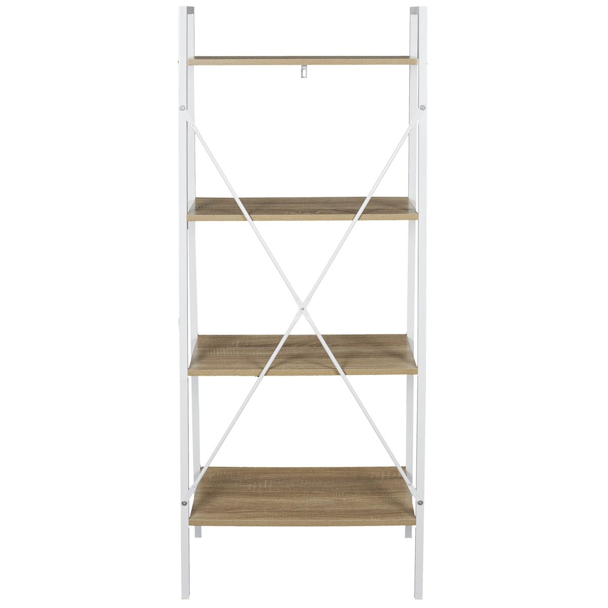 Etagère rectangulaire 4 niveaux en bois et métal blanc, THE HOME DECO FACTORY