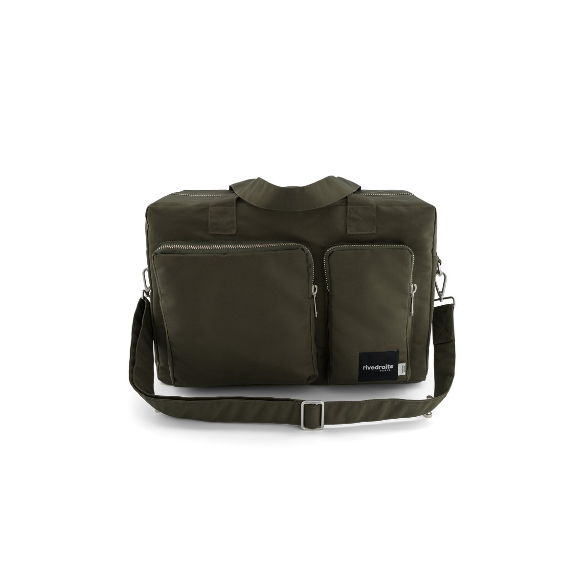 Sac 24heures polyester recyclé zippé KELLER kaki, RIVEDROITE