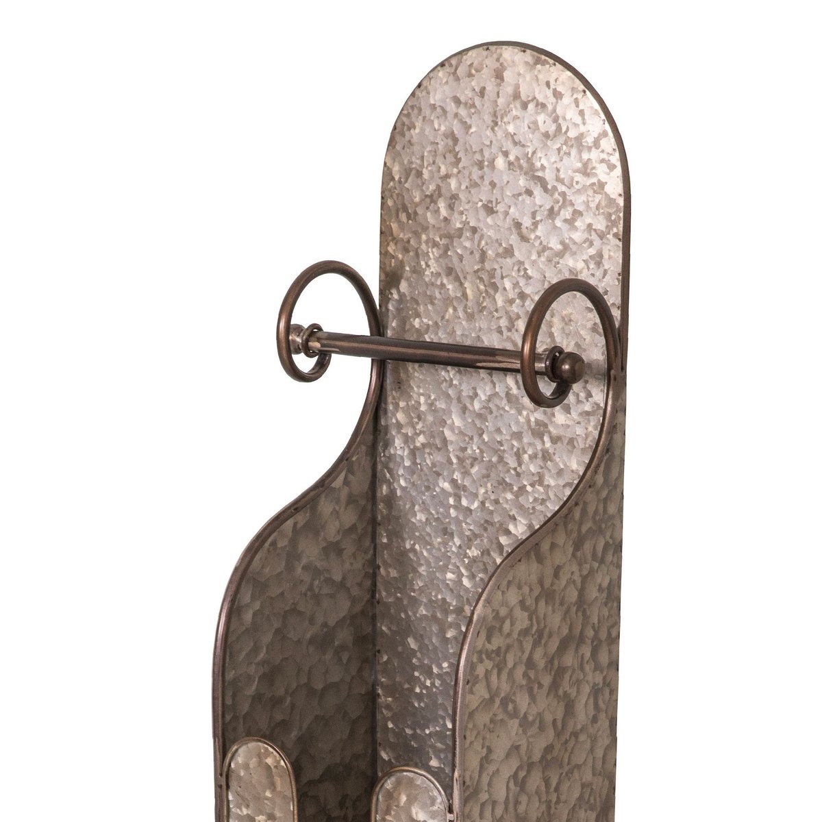 Dérouleur papier WC avec réserve rouleaux en zinc 21x17.5x80.5cm gris, WADIGA