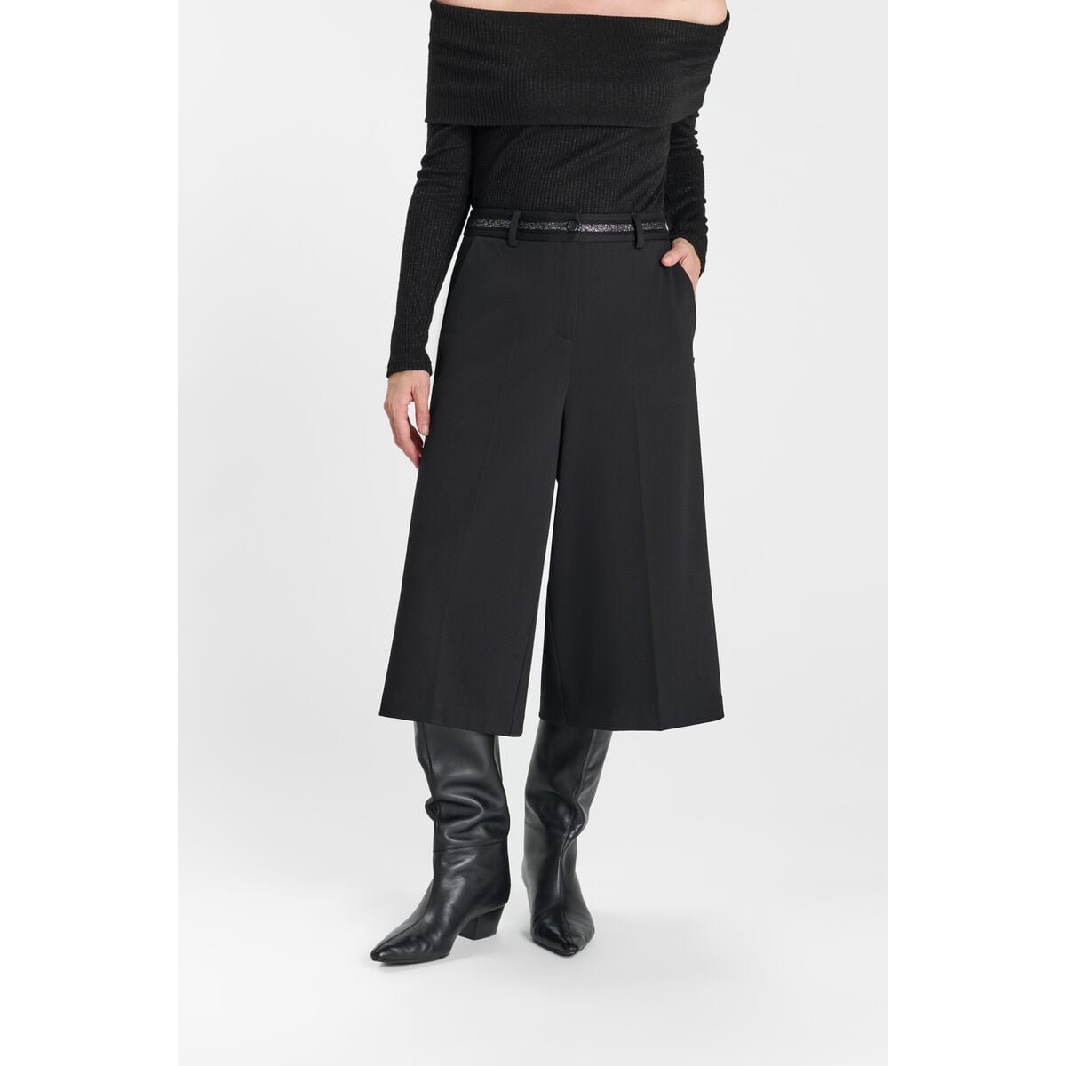 Pantalon pantacourt FELIPA black, LE TEMPS DES CERISES