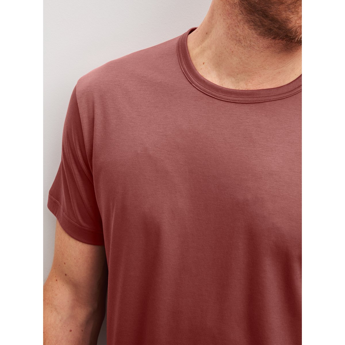 T-shirt manches courtes Coton RMX SLEEP SUPERLIGHT marsala, CALIDA