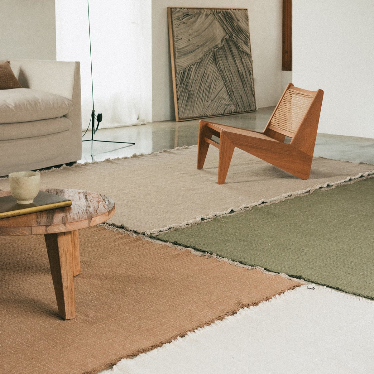 Tapis rectangulaire tissé à la main HANDLOOM LEGACY naturel, LORENA CANALS