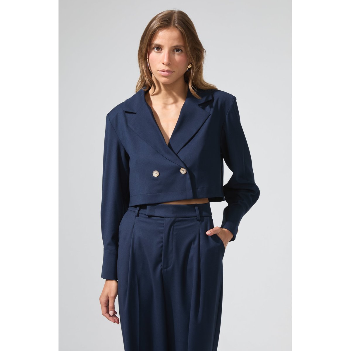Blazer court oversize IRENE bleu marine, BENOA