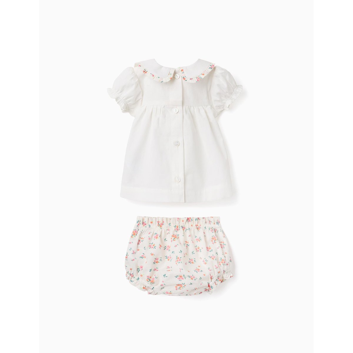 Blouse et bloomer en coton avec volants beige clair, ZIPPY
