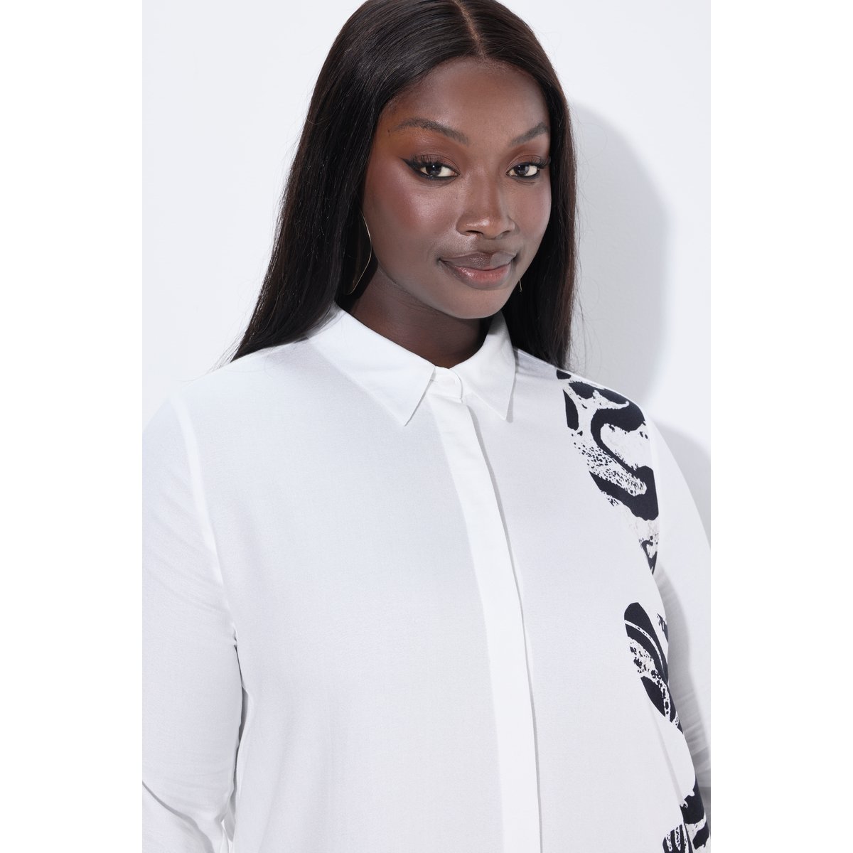 Blouse longue avec imprimé animal marron pâle, ULLA POPKEN