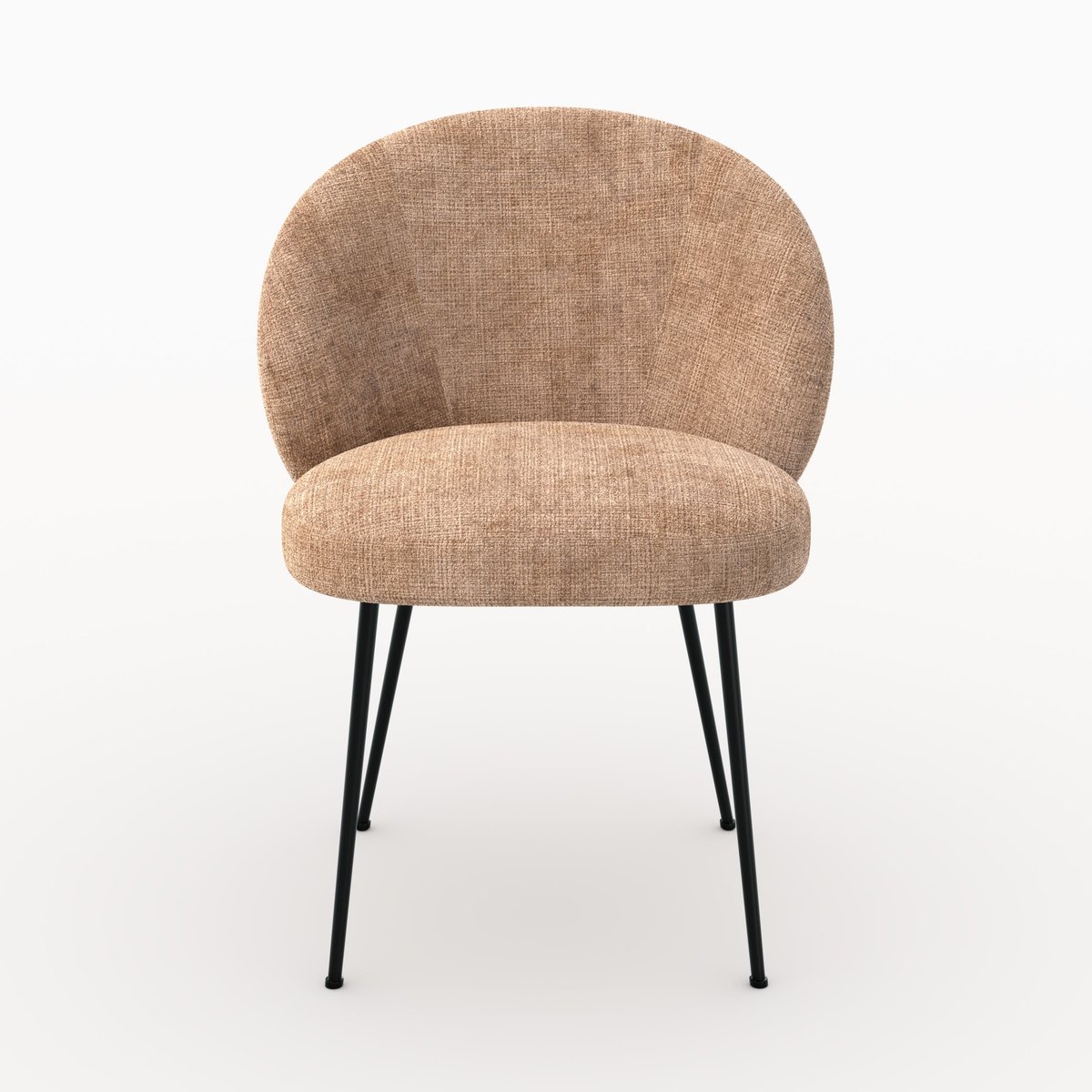 Chaise en velours chenillé, pieds en métal - BLOOMY marron, MAISON PAVANE