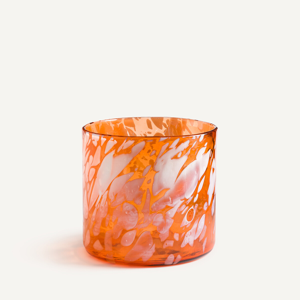 Vase en verre soufflé à la bouche, Berna orange/blanc, AM.PM