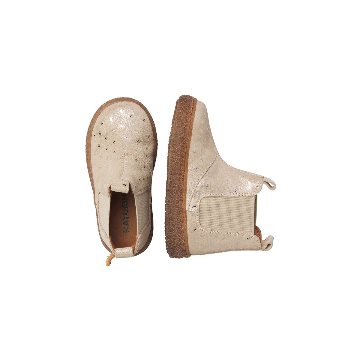 Bottines en suède FIGUS platine-marron, NATURINO