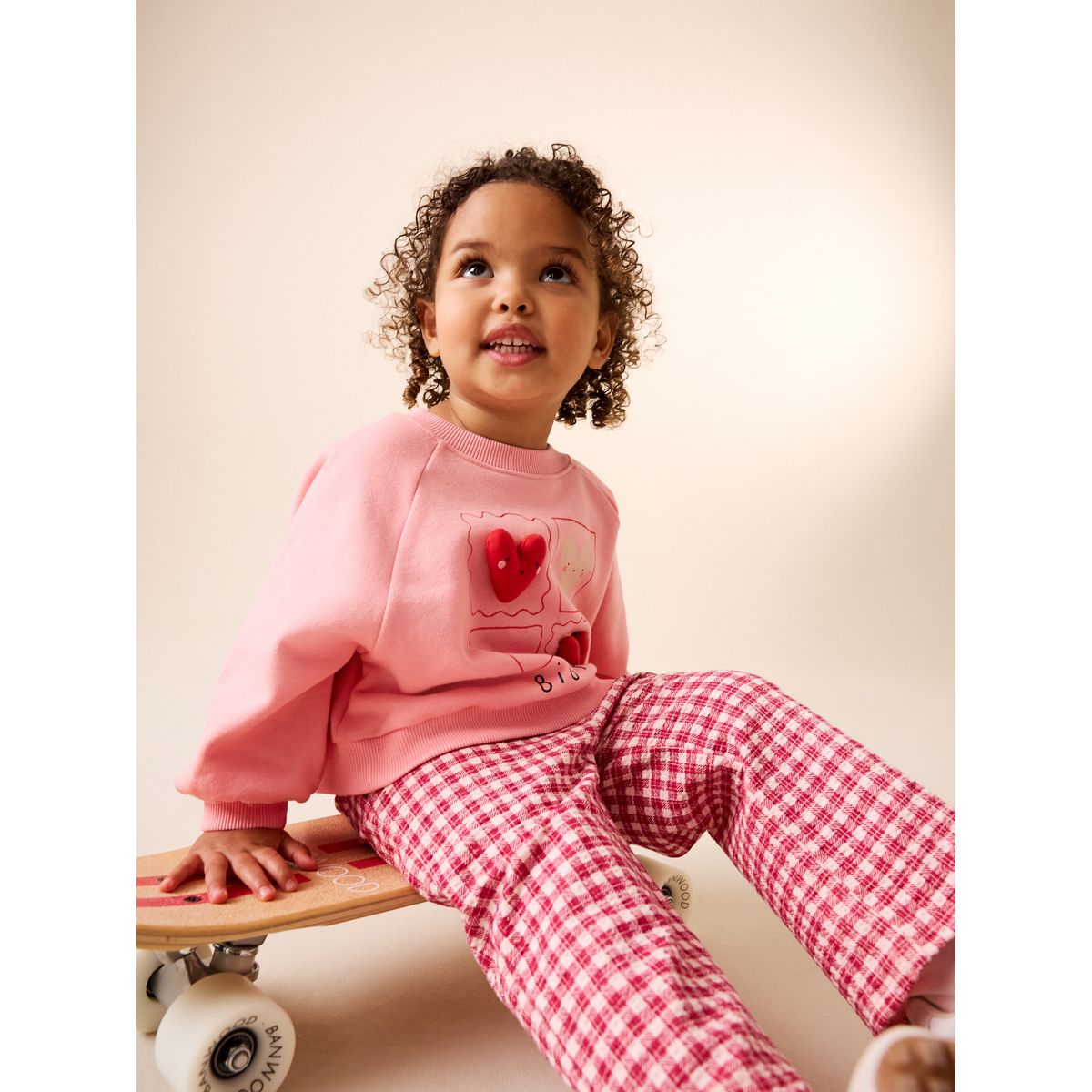 Ensemble sweat et pantalon large coeur rose, NEXT
