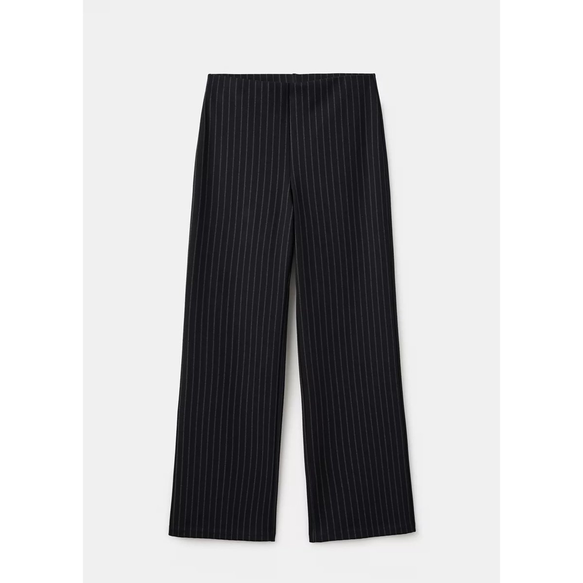 Pantalon droit fines rayures bleu marine, MANGO