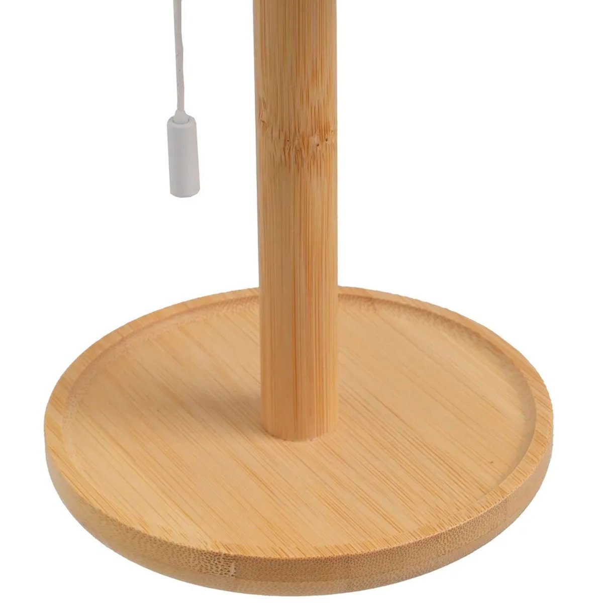 Lampe à poser bambou LED à tirette sans fil 15x15x28cm bois, WADIGA