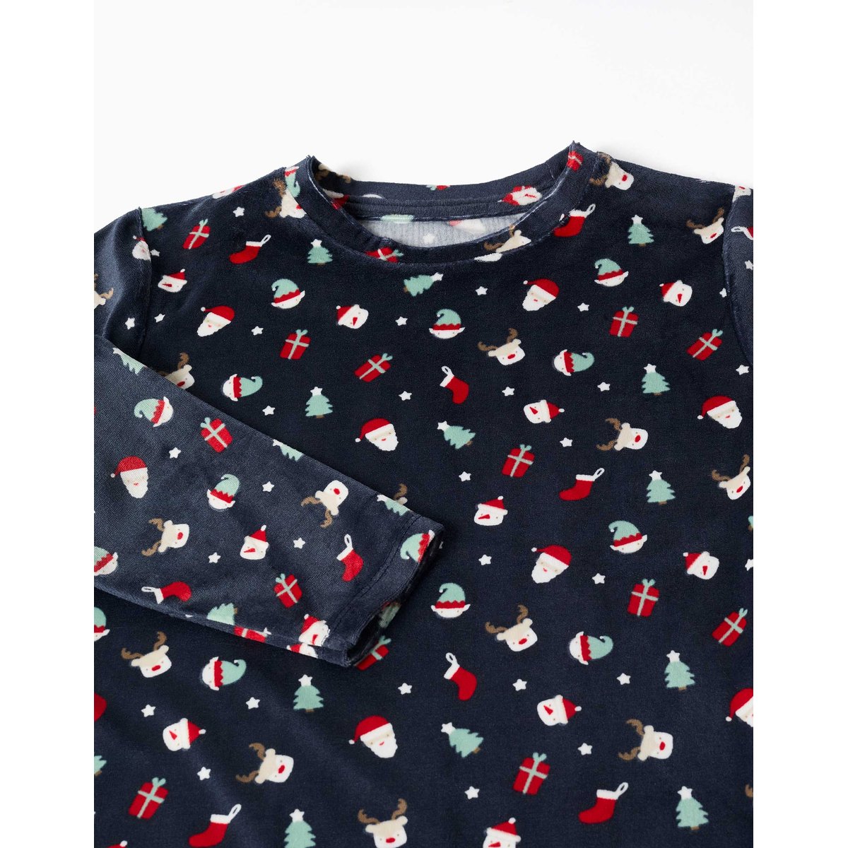 Pyjama + chaussettes antidérapantes avec motif de Noël bleu foncé, ZIPPY