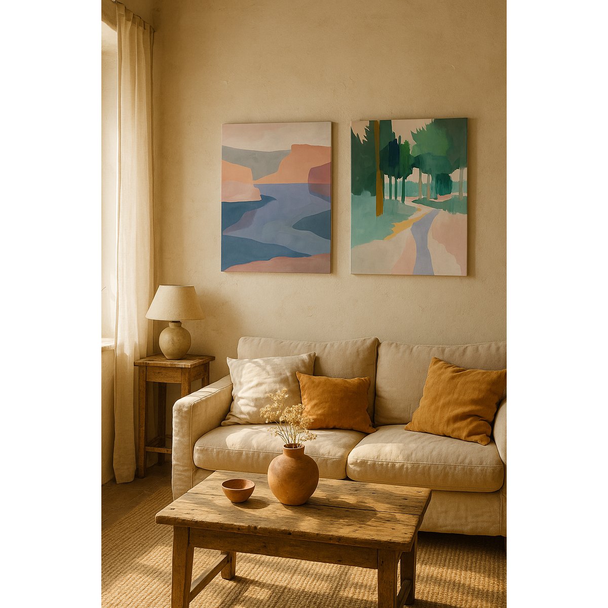 Set 2 Peintures sur toile 60x40 imprimé HD imprimé paysage, REALLY NICE THINGS