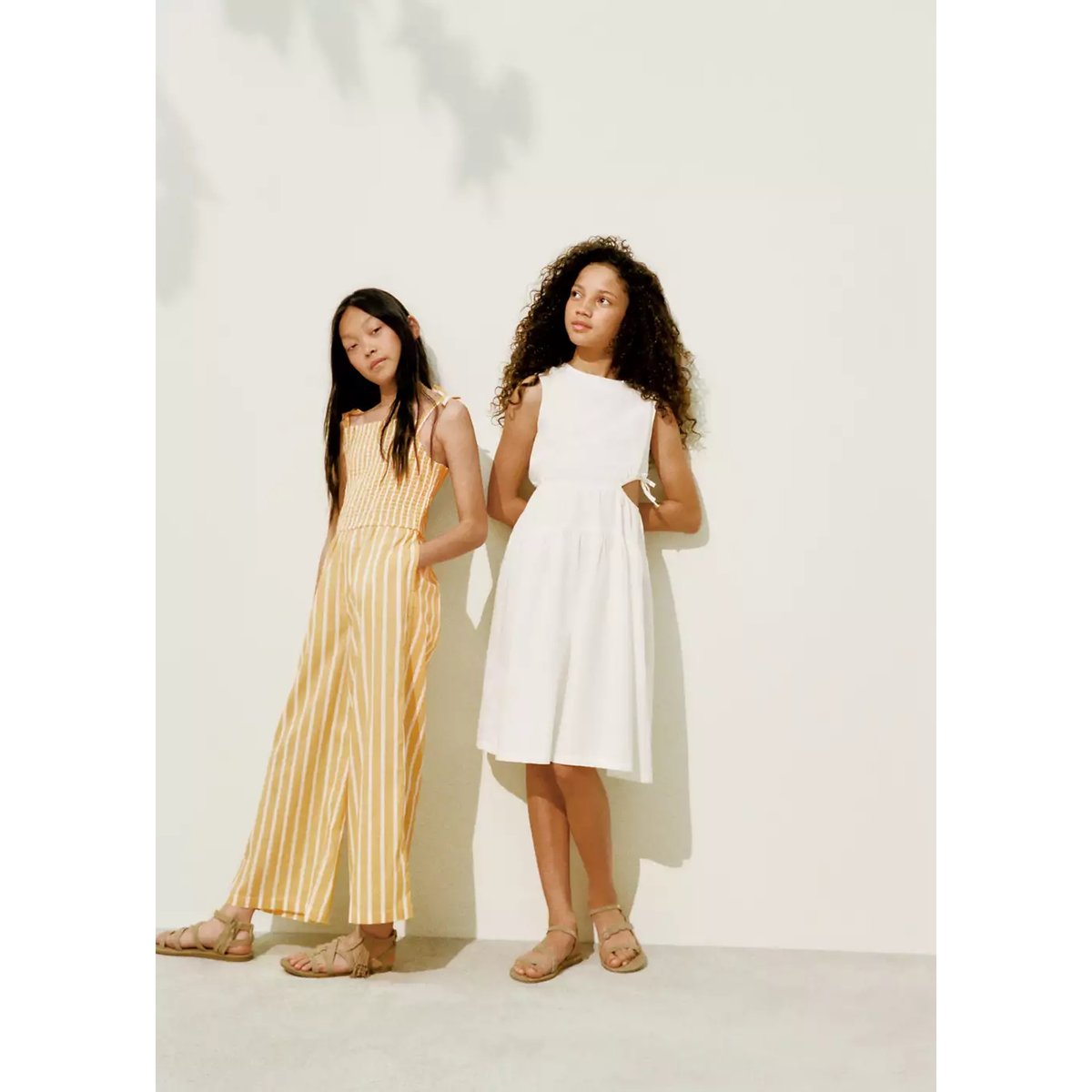 Sandales cuir franges marron, MANGO KIDS