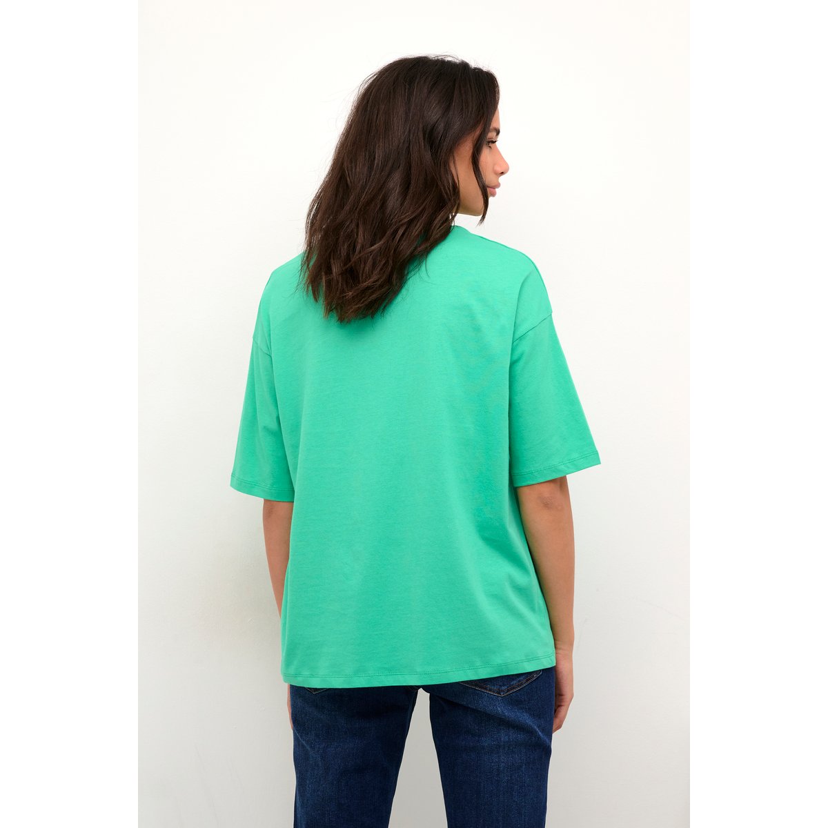 T-shirt vert gumdrop green statement, KAFFE
