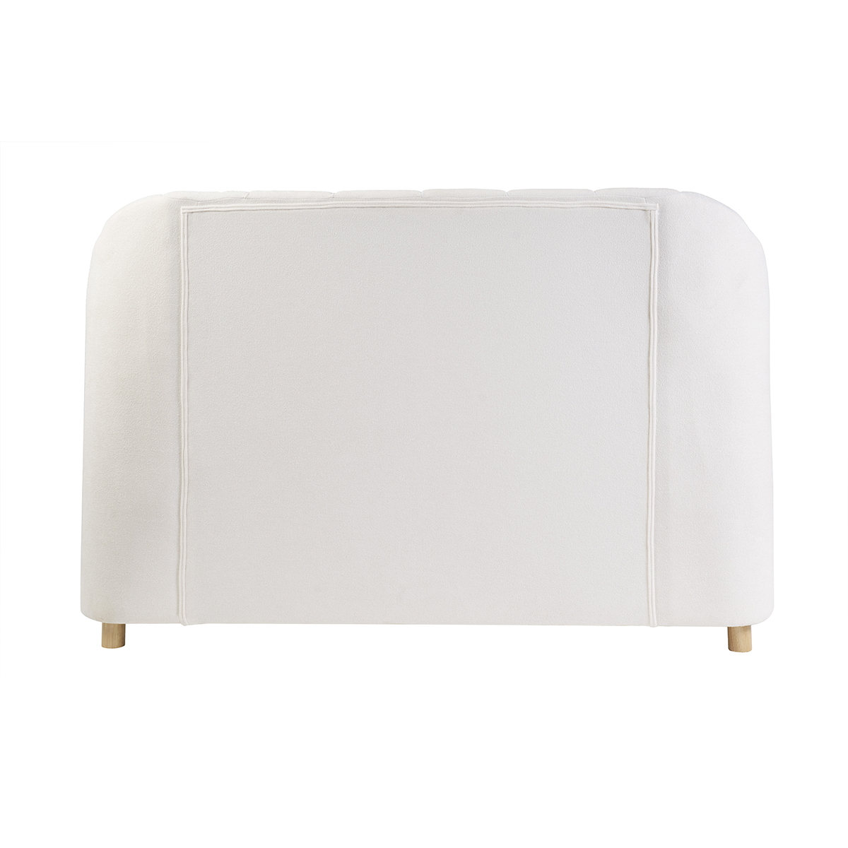 Lit 2 places 160x200 en tissu effet laine bouclée ARIELLE blanc, MILIBOO