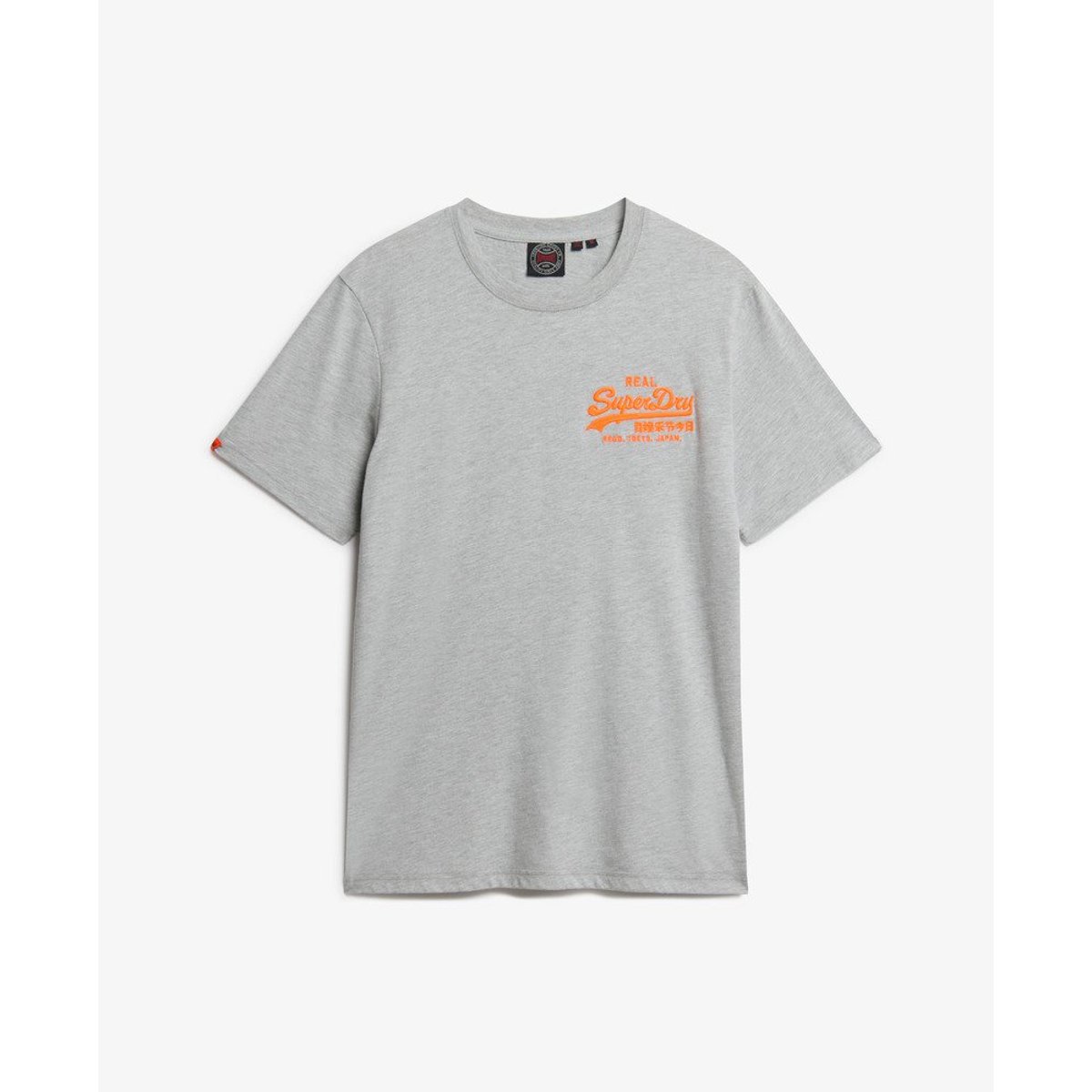 T-shirt décontracté Vintage Logo brodé gris moyen chiné, SUPERDRY