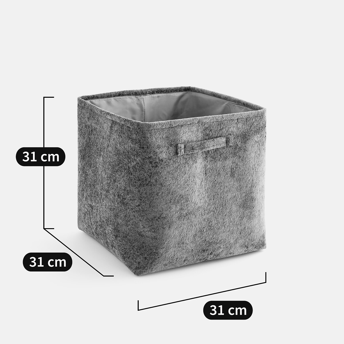 Quadratischer Korb OTELO, aus Samt bronzefarben , LA REDOUTE INTERIEURS