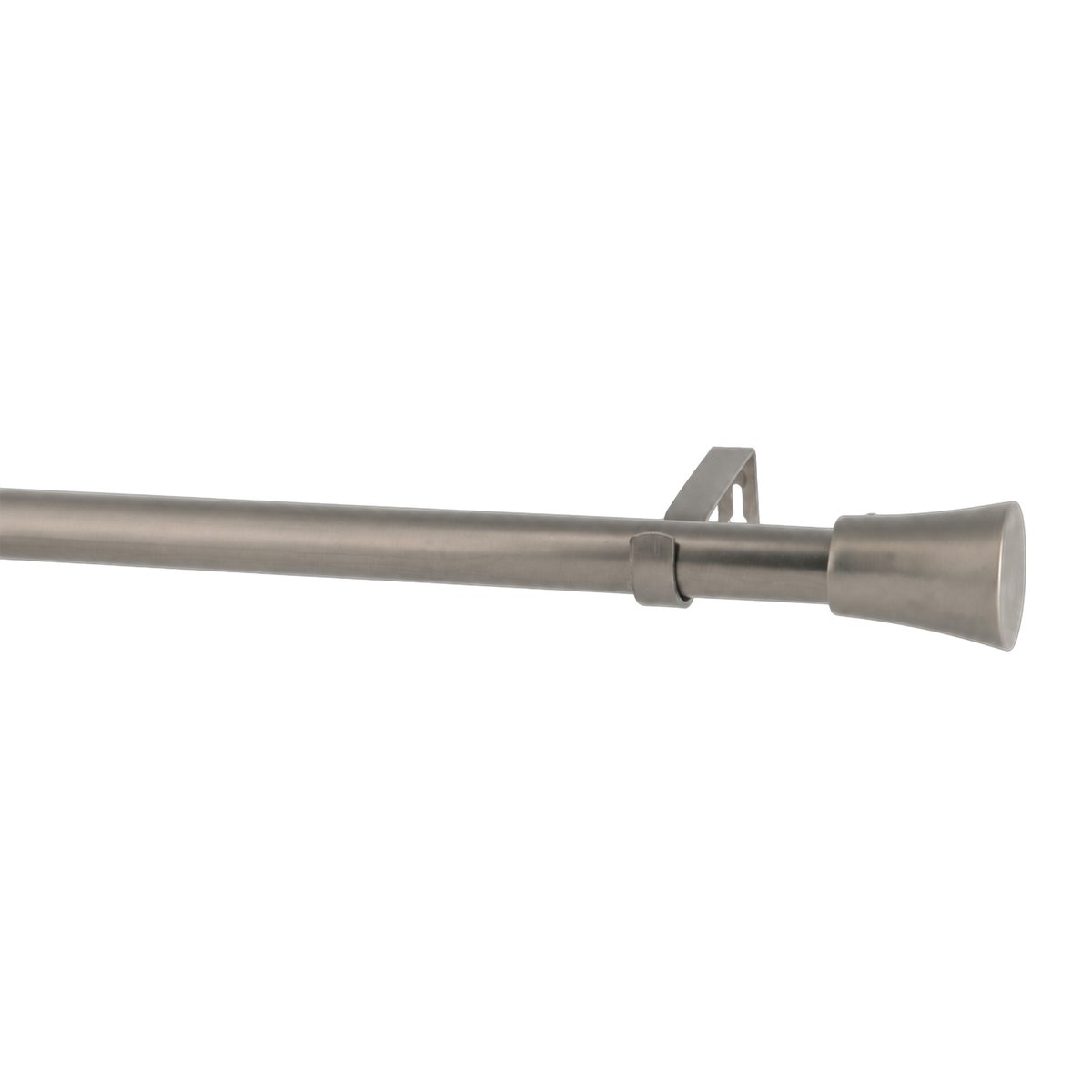 Kit tringle à rideaux extensible D28/25 à pommeaux en métal argent, MOBOIS