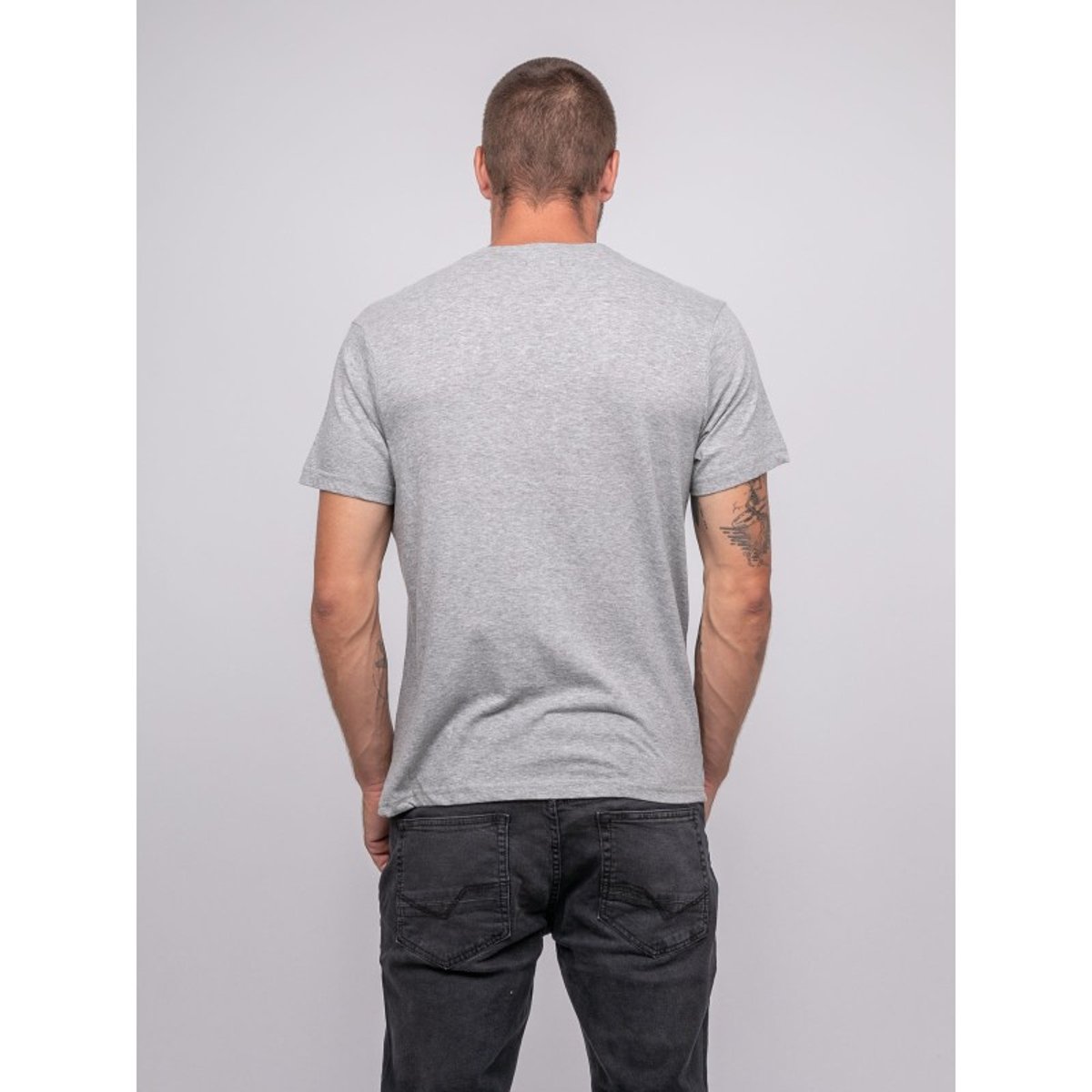 T-shirt Pur Coton à Motif Jackhorn gris, RITCHIE