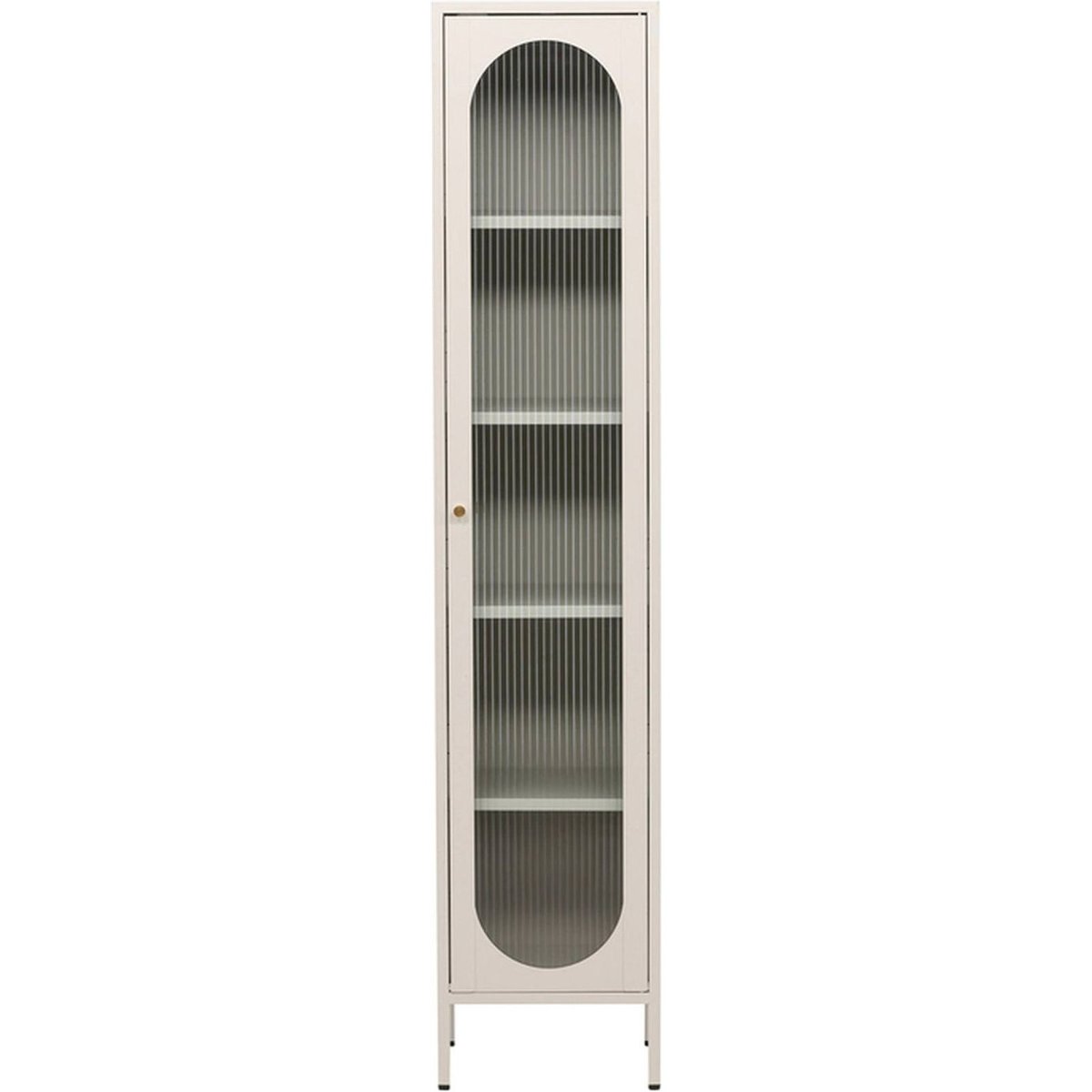 Vitrine haute en métal et verre BEQUITI beige, RECOLLECTION