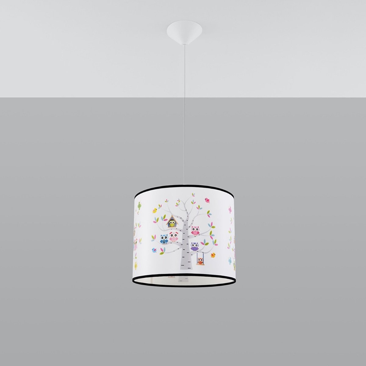 Suspension PVC Multicolore E27 1 Hibou 30 multicolore, EDEN