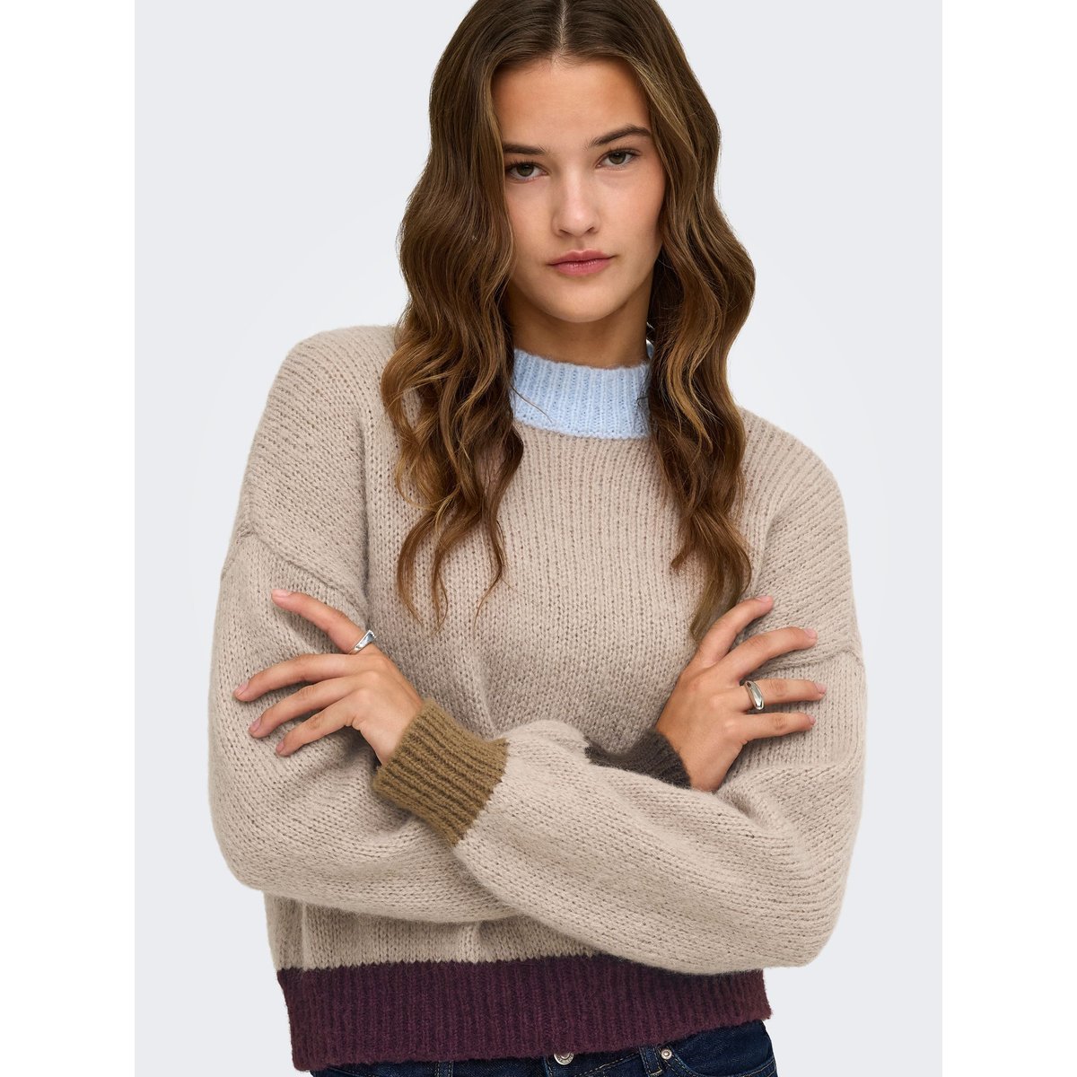 Pull En Maille cashmere blue 1, ONLY