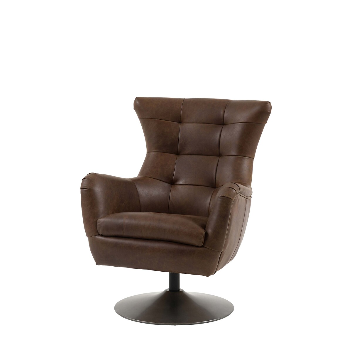 Bertram Swivel Leather Accent Chair walnut, ÉDITÉ