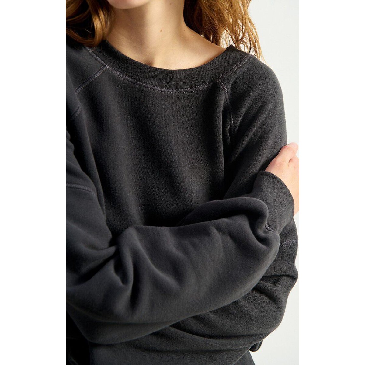 Sweat col rond manches longues, ATUBAY noir, AMERICAN VINTAGE