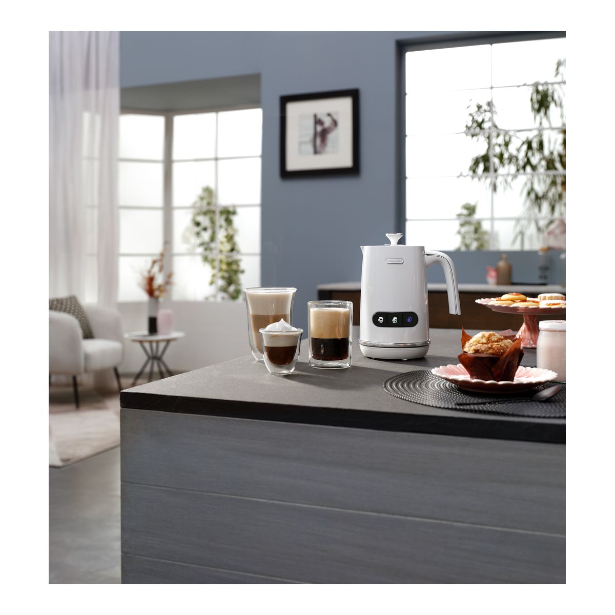 Mousseur à lait LatteMix Métal EMF3.W couleur unique, DELONGHI