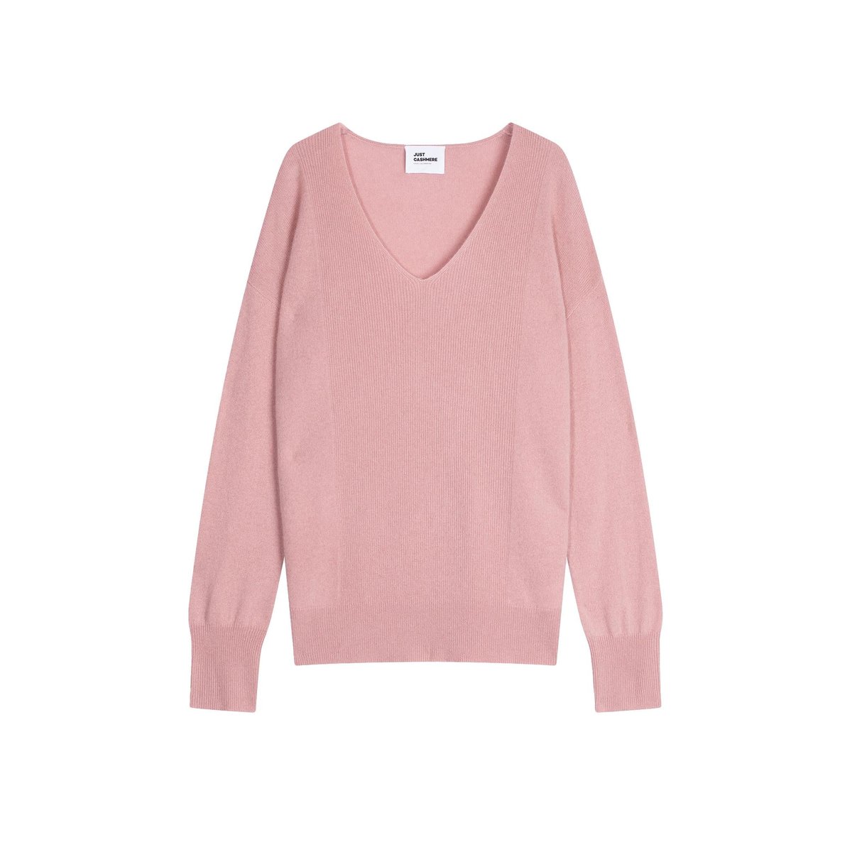 Pull Col V Bois De Rose Birse rose, JUST CASHMERE