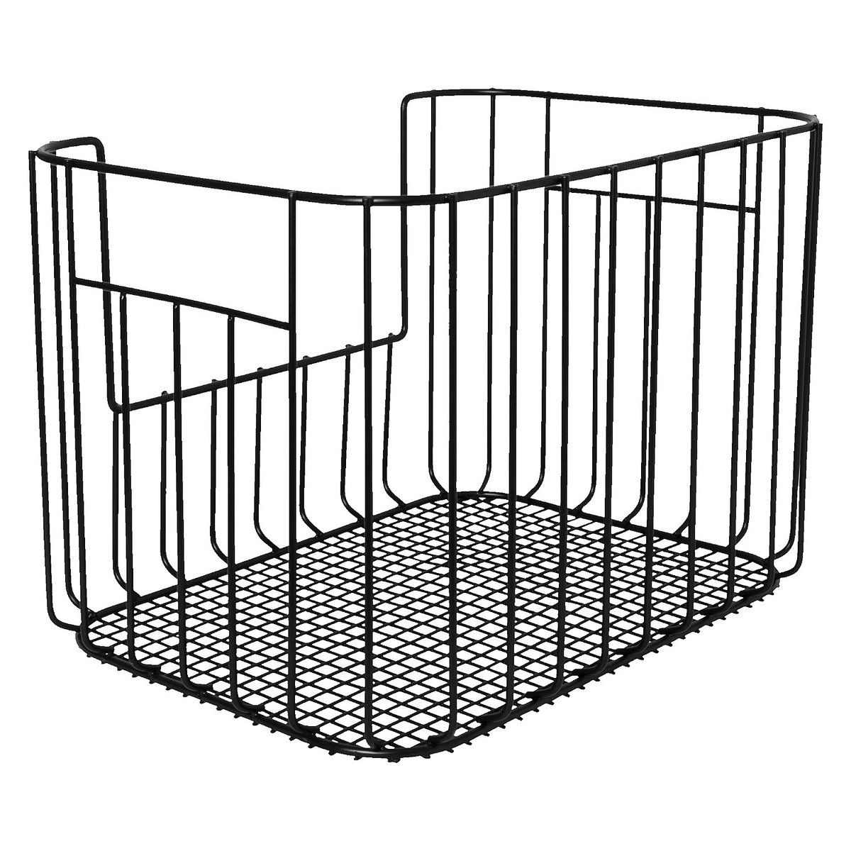 Panier de rangement en métal noir, HABITAT