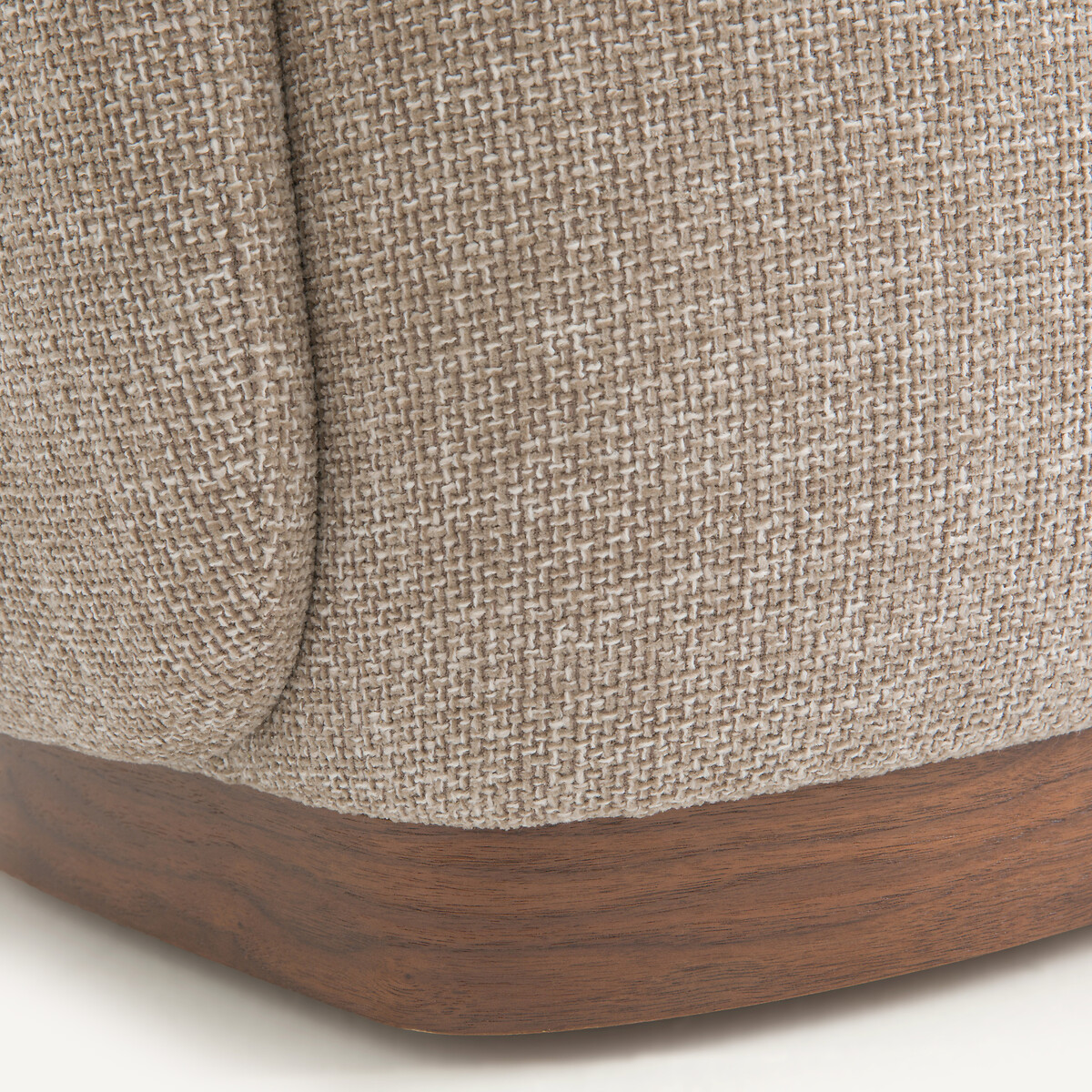 Fauteuil pivotant base noyer, tissu chiné, Jesper marron glacé, AM.PM