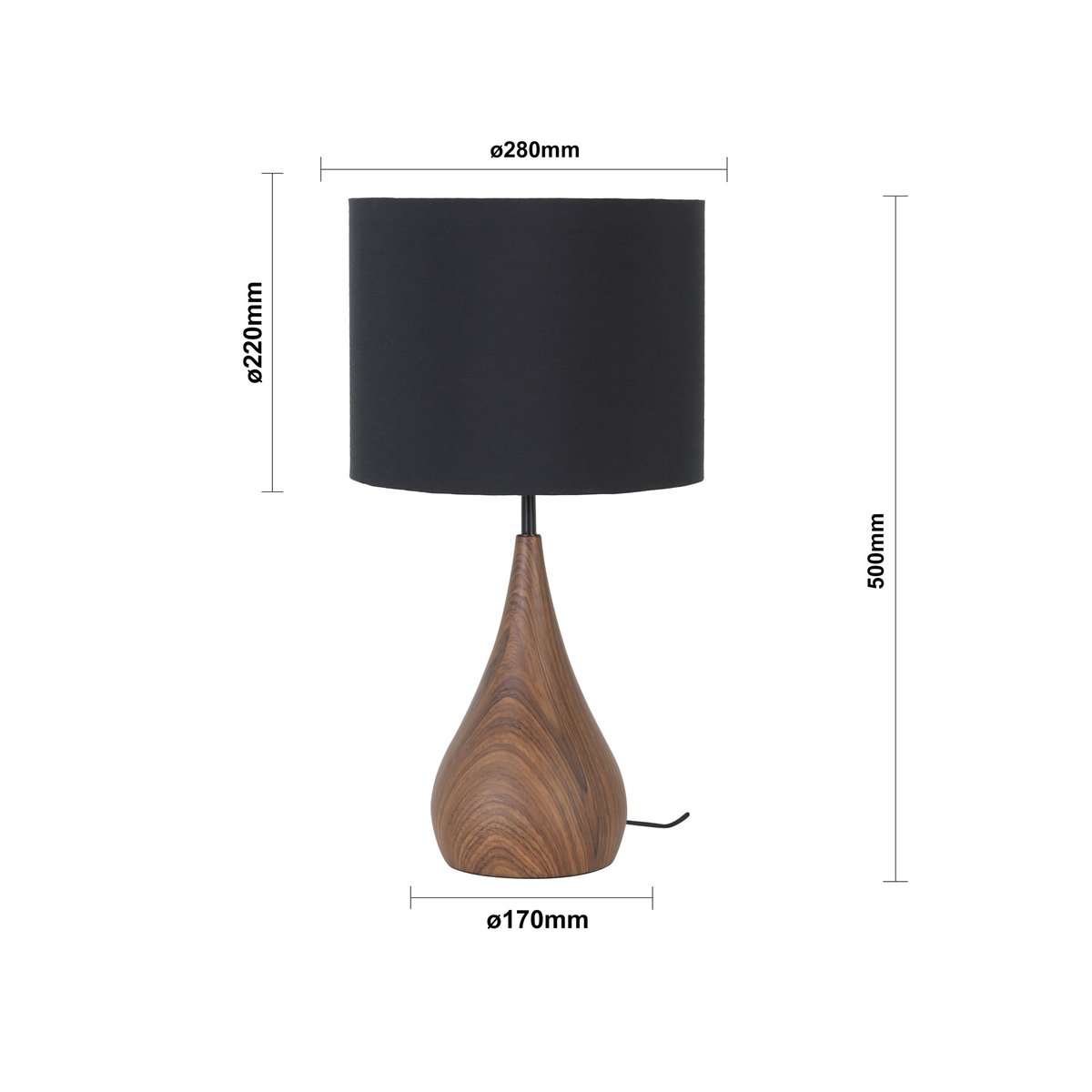 Lampe À Poser Métal SVANTE marron clair, LIGHT & LIVING 