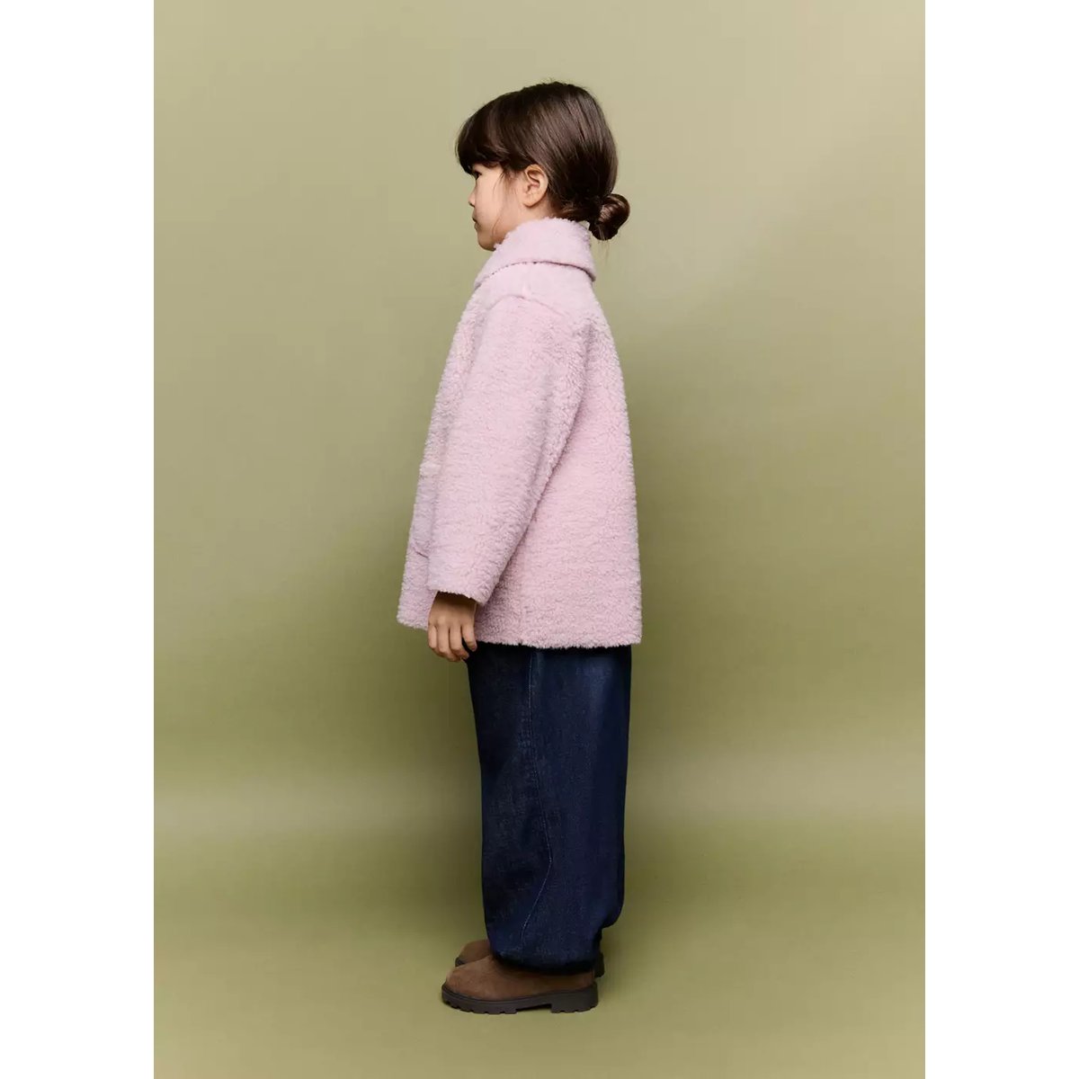 Manteau imitation mouton réversible rose, MANGO BABY