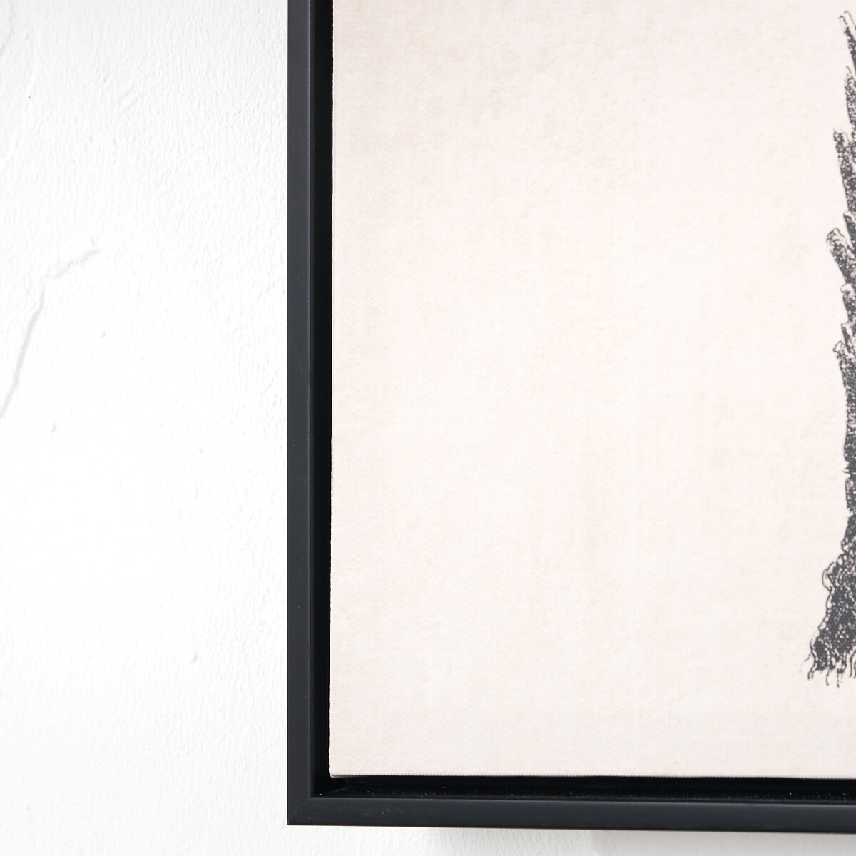 Set of 3 Natural and Black Palm Tree Print Canvases with Black Frames natural, SO'HOME