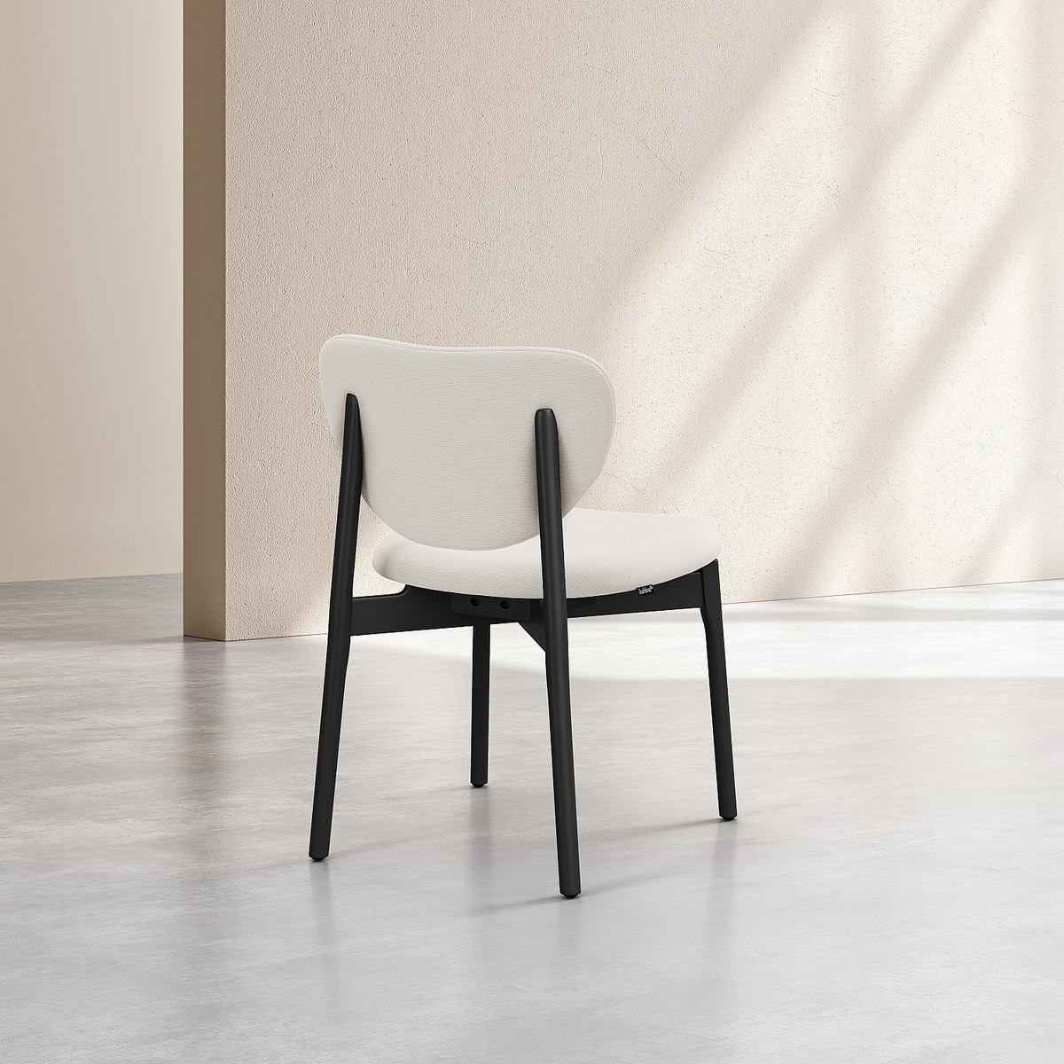 Lot de 2 chaises en tissu texturé et chêne massif noir AZMA beige, HABITAT