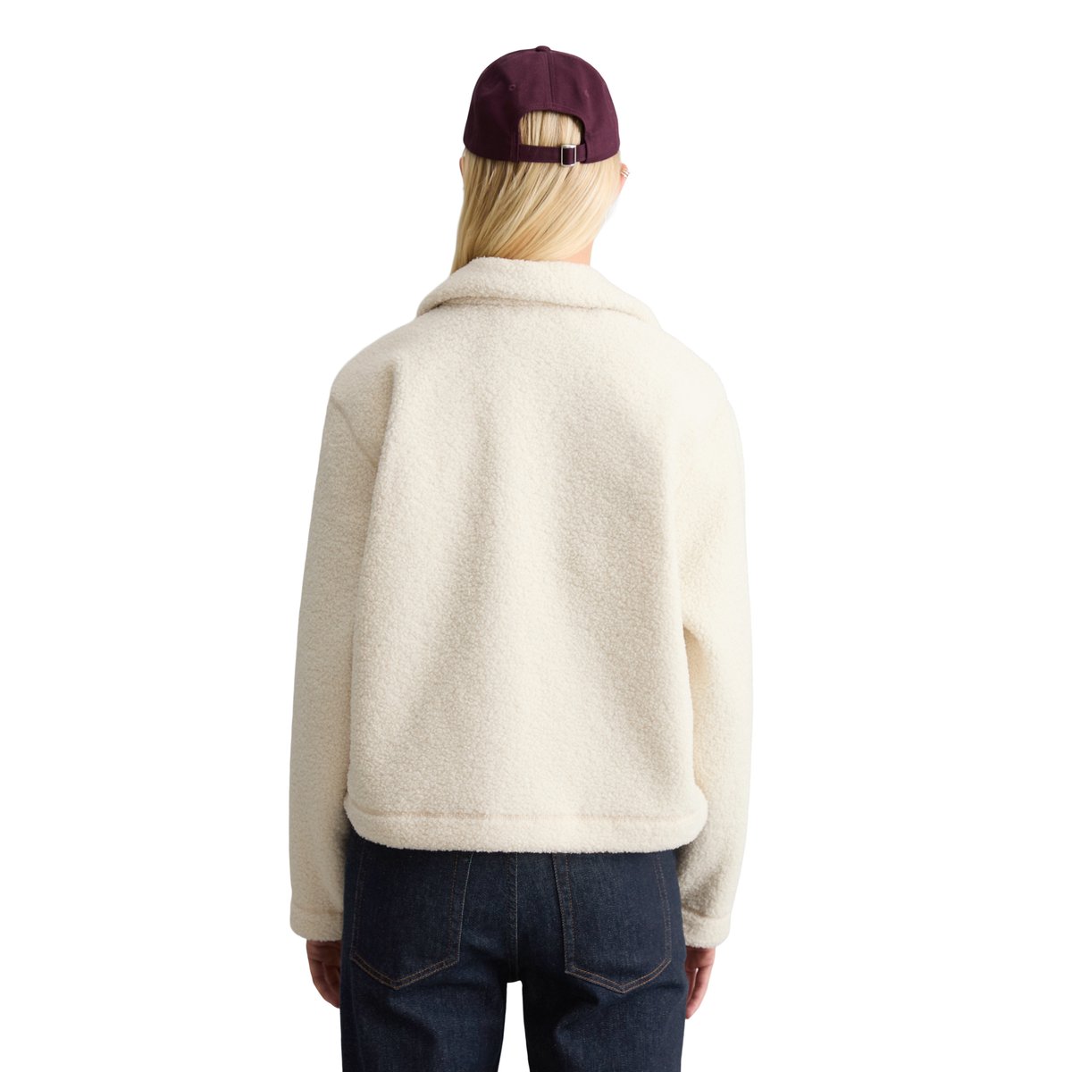 Sweat-shirt en peluche oversize en polyester recyclé blanc, MARC O’POLO DENIM