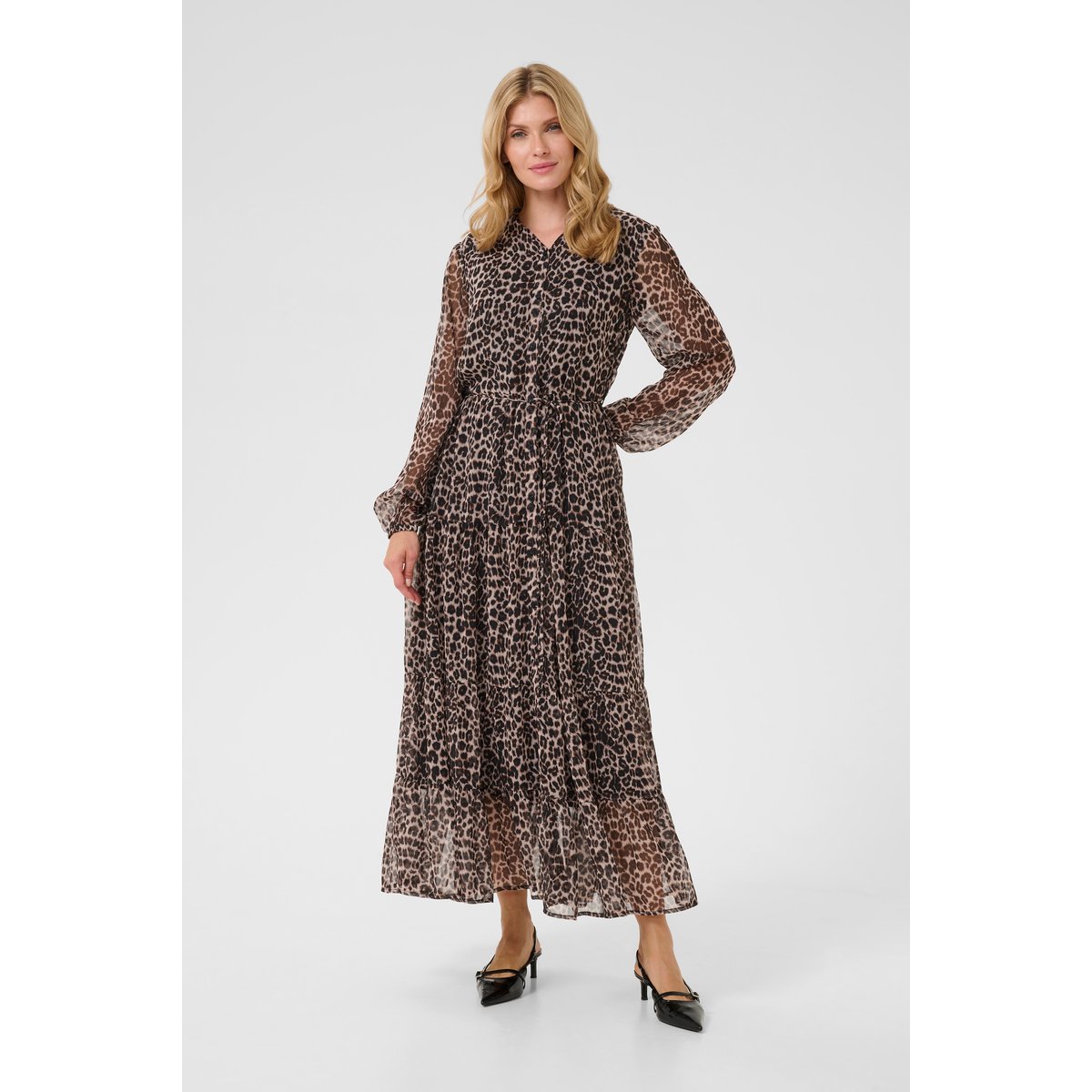 Robe beige animalier natraul animal spots, CREAM