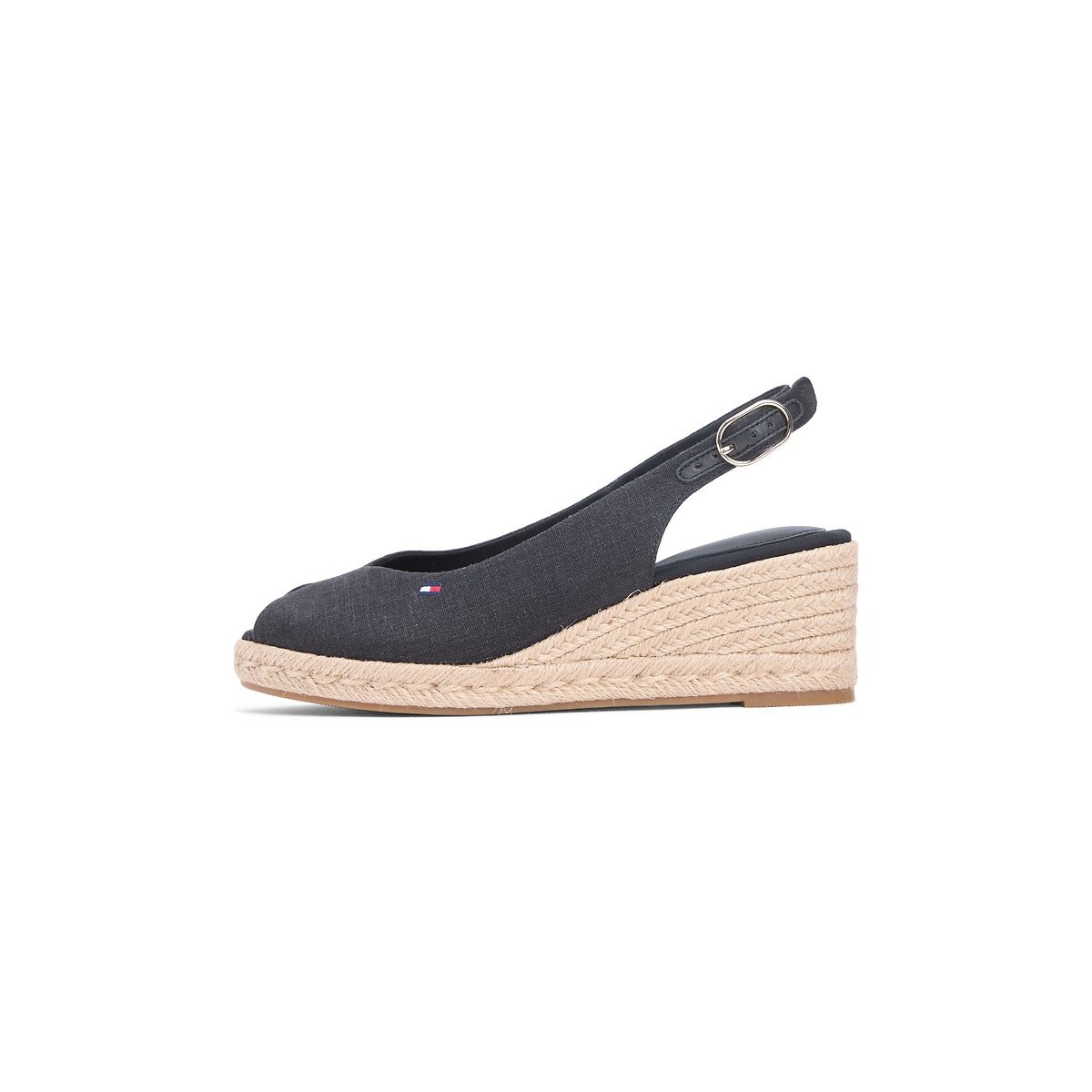 Sandales compensées slingback noir, TOMMY HILFIGER