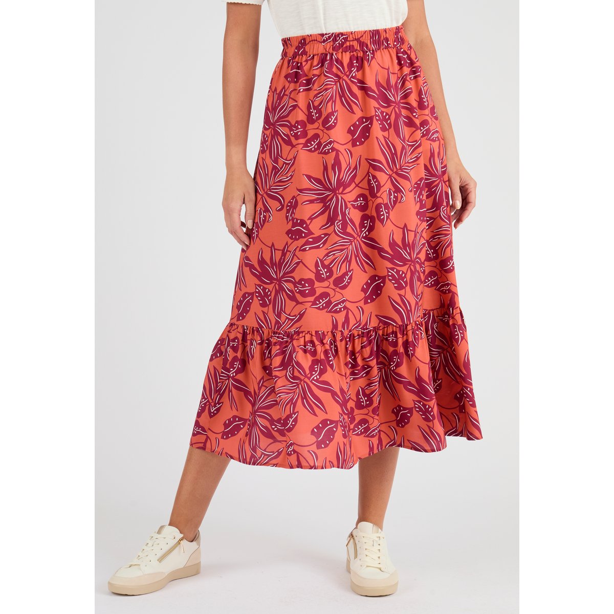 Jupe pure viscose Climatyl orange tropical, DAMART